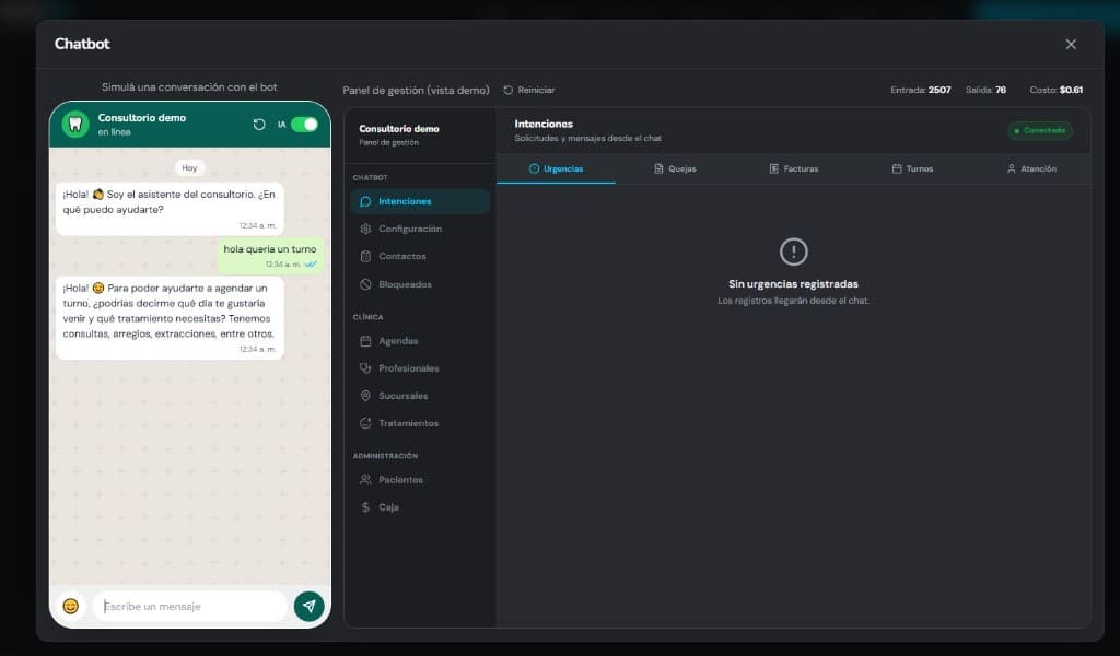 Automatización de atención por WhatsApp — captura 1 de 2